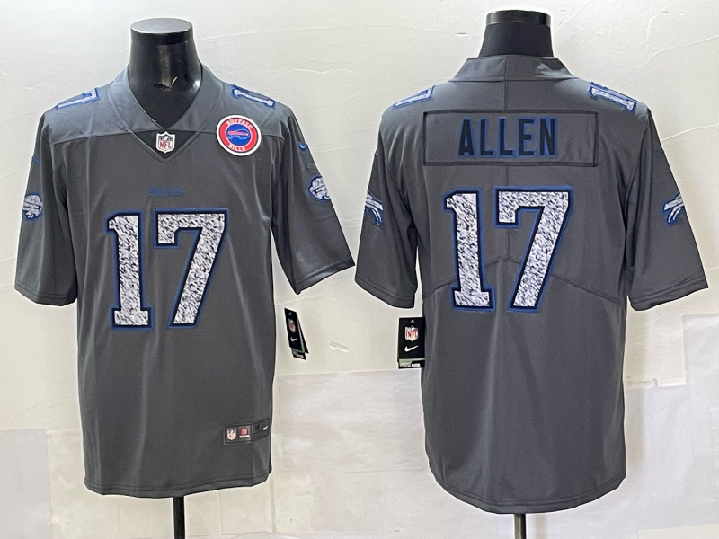 Men Buffalo Bills 17 Allen Grey Nike 2025 Limited NFL Jersey style 001